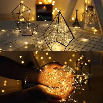 

Silver core light strip LED battery box color string 2M/5M/10M 3XAA Battery Operated Holiday Christmas Decoration Lights