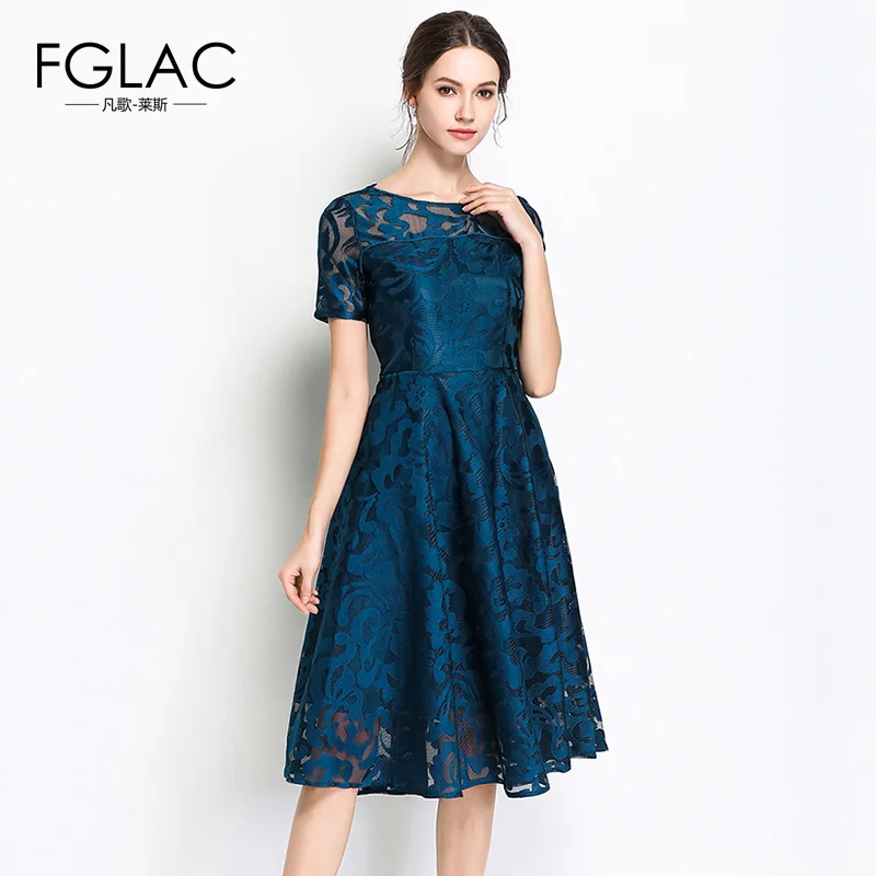 FGLAC 5XL Lace Dress summer short sleeved Casual Slim lace dress Fashion O-neck Sexy Hollow Out Dresses Women Vintage Vestidos FGLAC 5XL Lace Dress summer short sleeved Casual Slim lace dress Fashion O-neck Sexy Hollow Out Dresses Women Vintage Vestidos