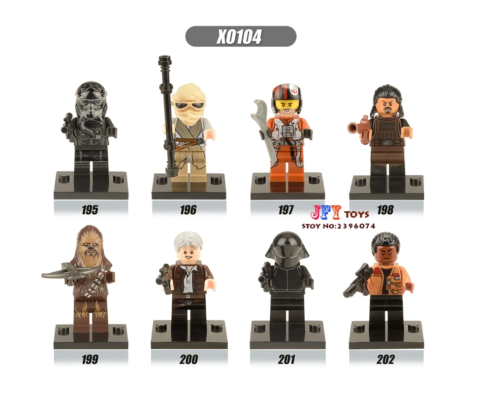 

8pcs star wars super heroes The FORCE AWAKENS Rely Finn Storm Trooper CHEBBA building blocks bricks toys for children juguetes