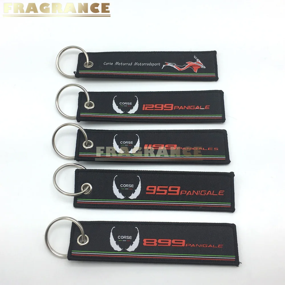 

Motorcycle Key Chain Woven Key Ring For Ducati 1199 Panigales 1299 Panigale 959 899 Label Chain Black Car Keychain