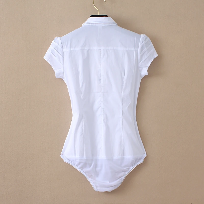 Женская блузка размера плюс, боди, рубашка, боди, блузки, летние топы с коротким рукавом, плиссированная, двойной воротник, элегантная одежда белого цвета 4XL