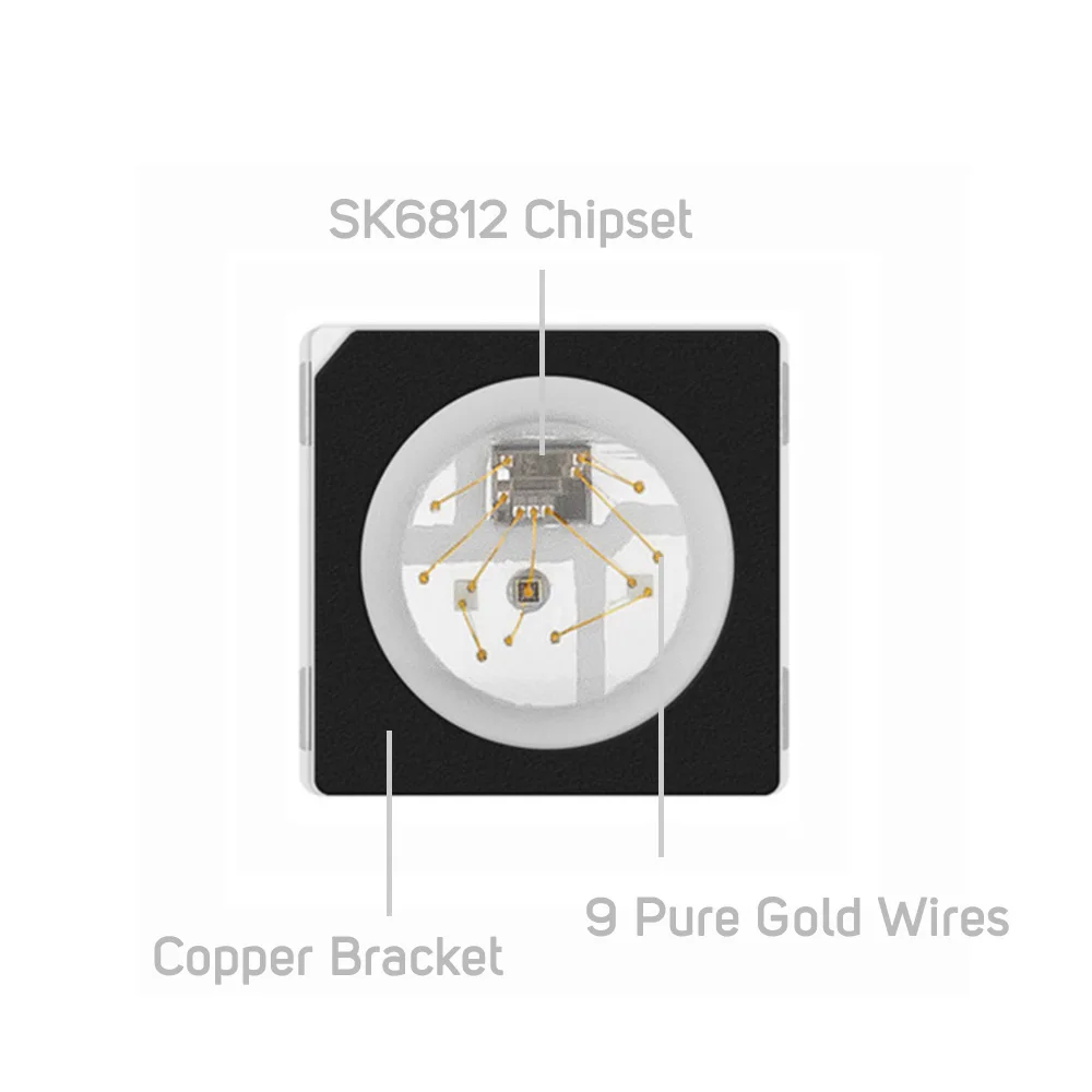 10 шт.-100 шт. SK6812 5050/3535 RGB пикселей SMD(аналогично WS2812B) индивидуально адресуемый цифровой полноцветный светодиодный чип DC5V