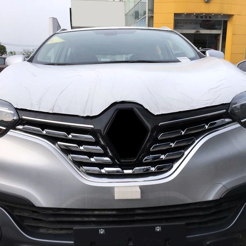 

For Renault Kadjar 2015-2017 Silver Auto Accessories Exterior Front Center Grill Decoration Trim ABS Car Styling