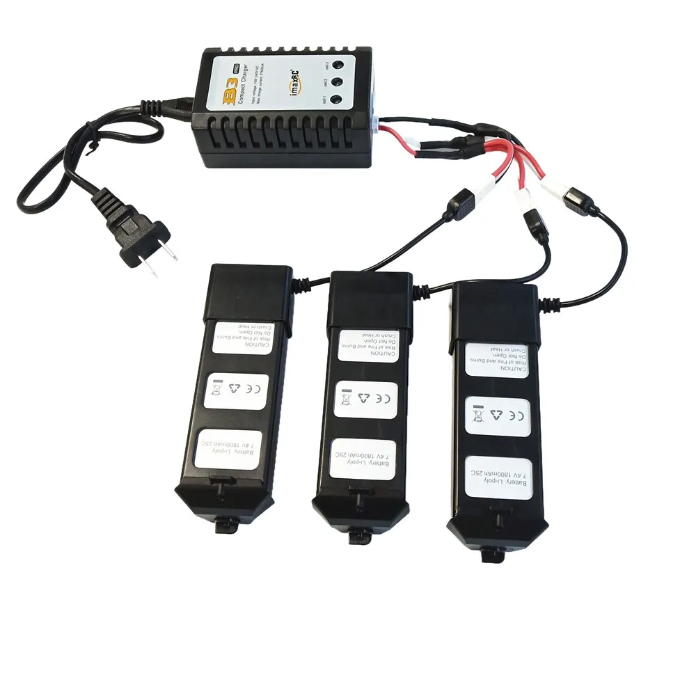 MJX Bugs 5 Вт Drone Battert 3 шт. 7 4 В 1800 мАч Li po батареи с зарядным устройством для WiFi FPV B5W