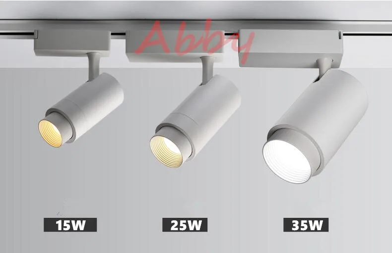 Высококачественный светодиодный рельсовый прожектор 15 Вт/25 Вт/35 Вт CREE COB ZOOM Track лампы для коммерческого и жилого освещения 10 шт./лот