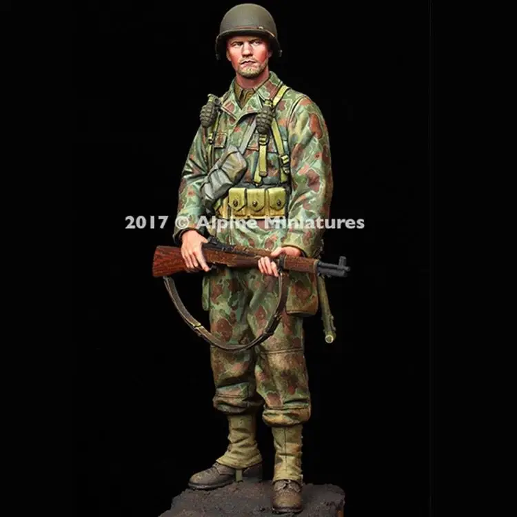 

1/16 Scale WW2 American Rifle Soldier World War II Miniatures Unpainted Resin Model Kit Figure Free Shipping