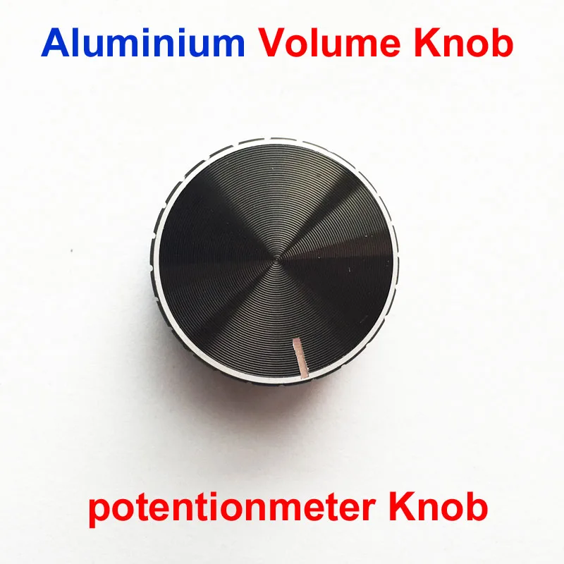 Black Aluminum Alloy Sound Potentiometer Knob 30mm Outer Diameter 6mm Inner Bore 