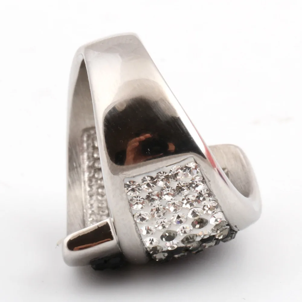 316L Stainless steel Gradual change Crystal Jewelry Wedding Rings for women