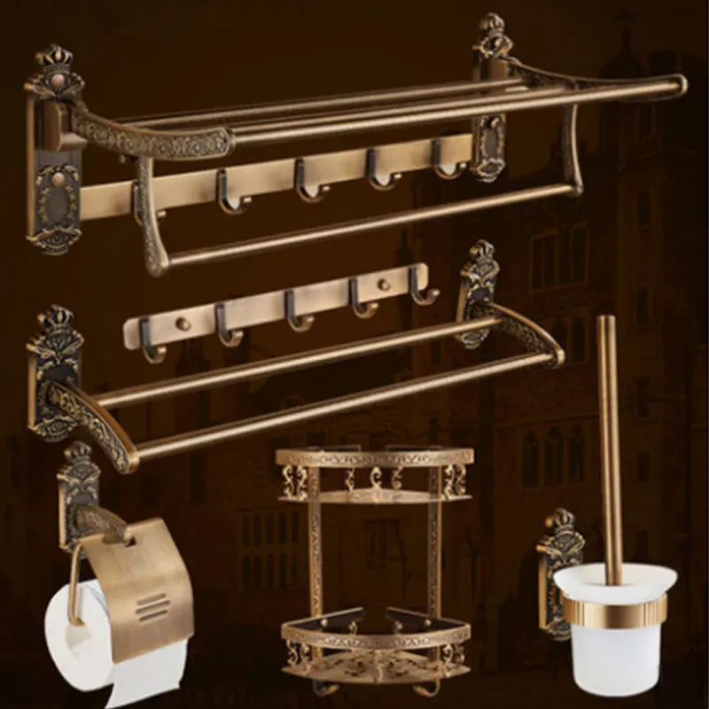 European style antique towel rack, space aluminium bath towel rack