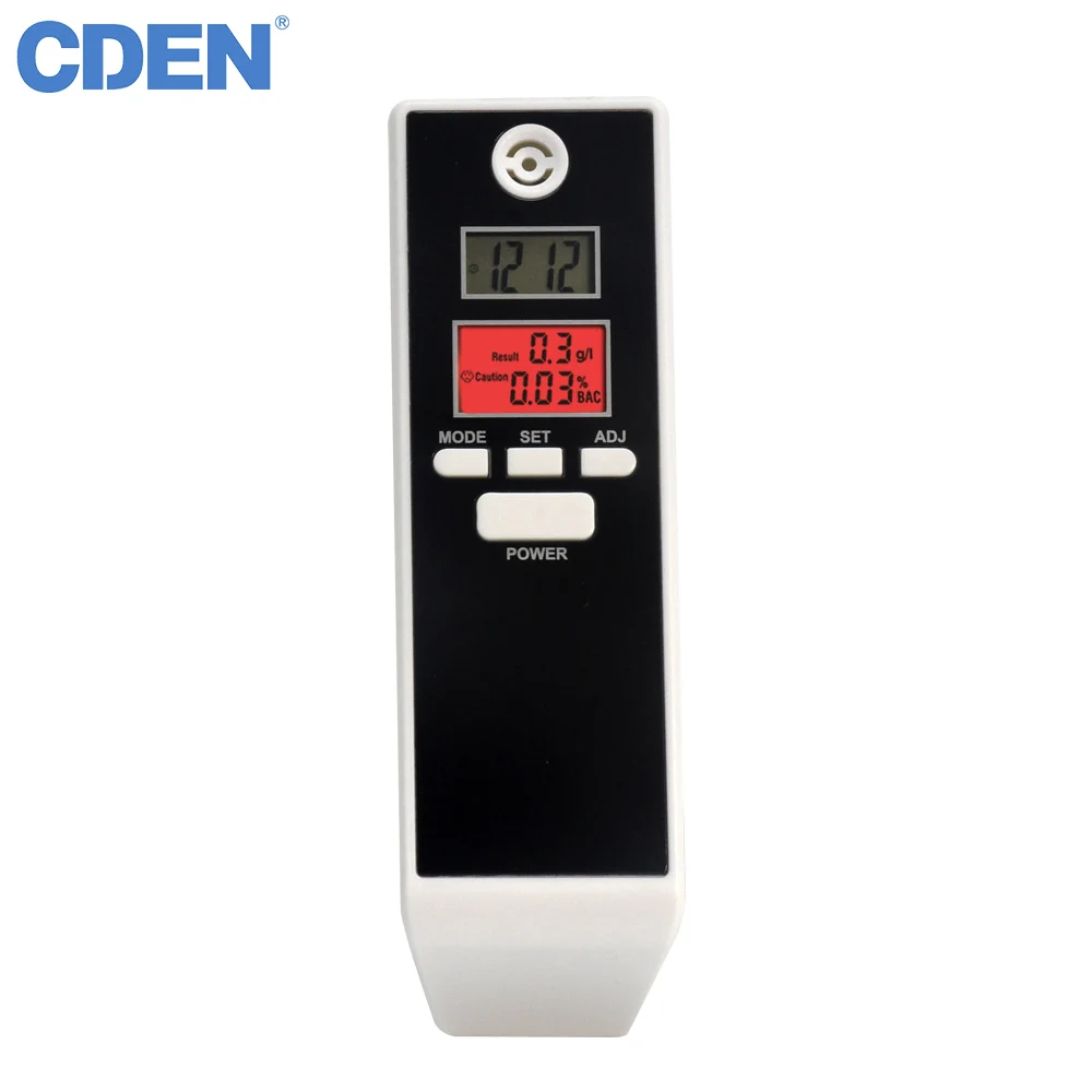 

CDEN Professional Mini Police Alcohol Tester Breathalyzer Alcohol Detector With Back-light LCD Display 5 Mouthpieces PFT661S