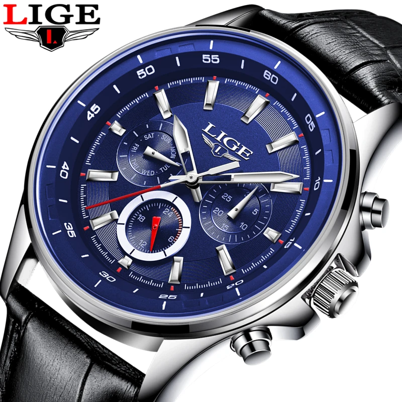 

LIGE Watch Men Business Waterproof Clock Mens Watches Top Brand Luxury Fashion Casual Sports Quartz Wristwatch Relogio Masculino