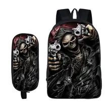 Rock Cold Skull Backpack Anime School Bag Cartoon Backpacks Children Fashion BookBag Laptop Travel Backpack For Teenage Boys cool skull reaper backpack for teenage boys children school bags rock backpacks women men hip hop backpack kids book bag