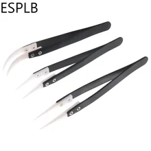 Ceramic Tweezers Electronic-Cigarette Stainless-Steel Anti-Static Industrial Curved-Tip