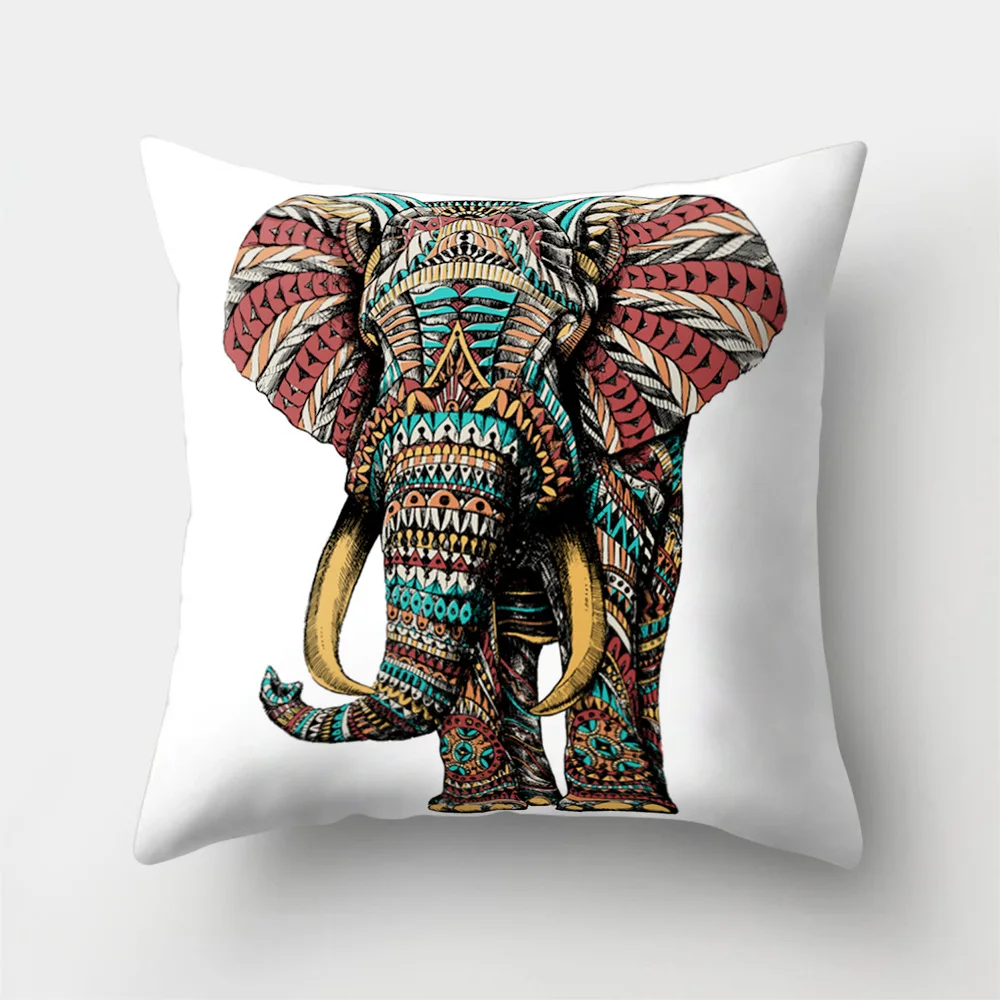 3D слон печать постельное белье с мультяшным рисунком хлопок наволочка квадратная Обычная разноцветная наволочка для дивана стул Декор Almofada