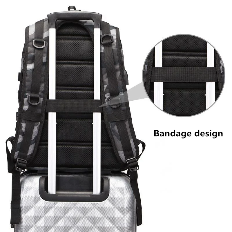 Beck x 9090 Camo Knapsack Small square camo backpack grey