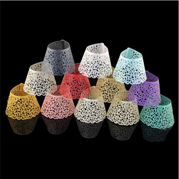 

50pcs/Lot Little Vine Lace Laser Cut Cupcake Wrapper Liner Baking Cup For Home Wedding / Birthday / Christmas Party Decoration