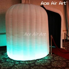 Прочный светодиодный надувной купол фотокабина, киоск, внешний белый и внутренний черный красочный купольный стенд без освещения для нас