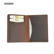 GENODERN Crazy Horse кожаный кредитный держатель для карт для мужчин унисекс кошелек для карт мужской и женский Чехол для карт