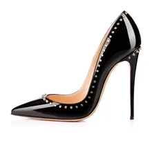 Amourplato Frauen Handmade Fashion Bnjalina 120mm Sky Absatz Spitzen Nieten Sexy Party Pumps Schuhe