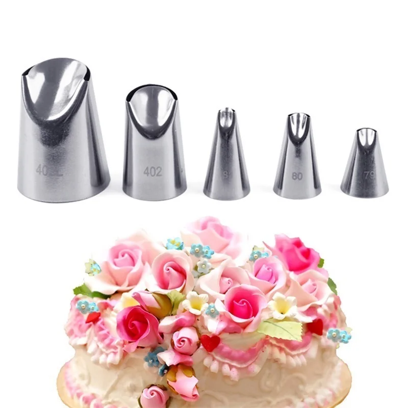 

5 PCS Latest Creativ Icing Piping Nozzles Stainless Steel Cake Decorating Tips Set Baking Tools For Cream Dropshipping 2018