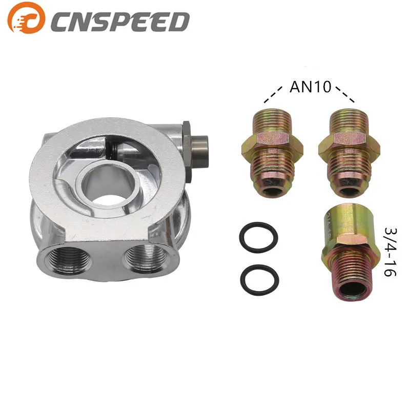 

CNSPEED OIL COOLER FILTER SANDWICH PLATE + THERMOSTAT ADAPTOR AN10 FITTINGS 3/4" 16-UNF /Oil Filter/Oil Adapter YC100564
