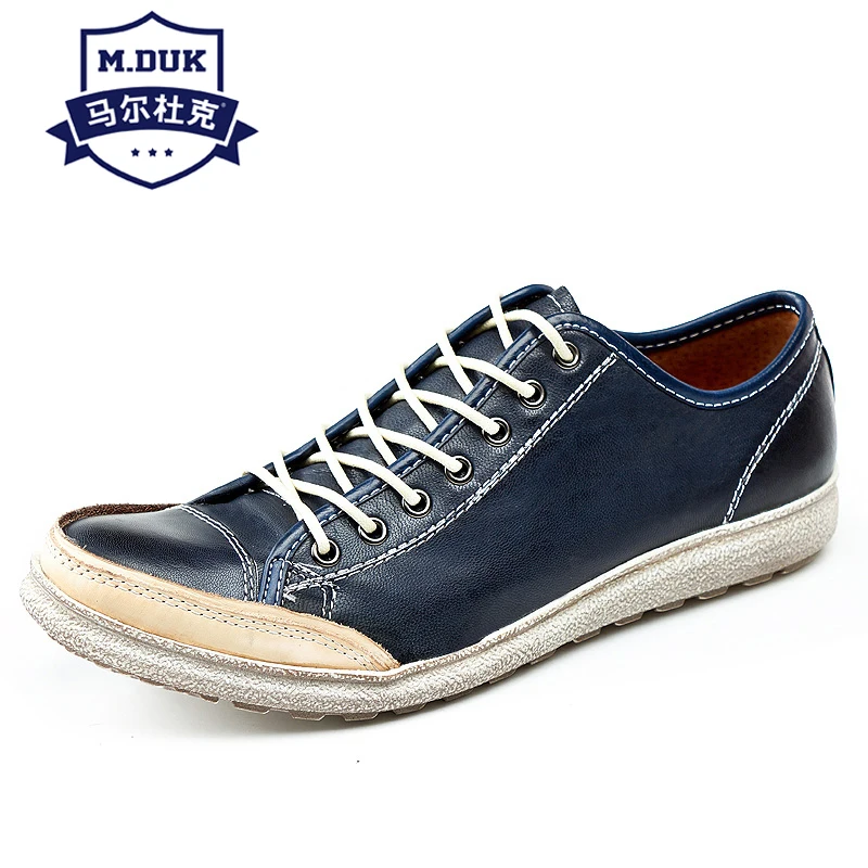 

spring autumn summer British retro men's Genuine Leather shoes all-match cowhide breathable sneaker fashion men casual shoes