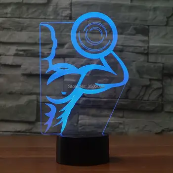 

Creative 3D night light half people play ball 7 color touch switch USB cable as the children's fantasy gift club decoration