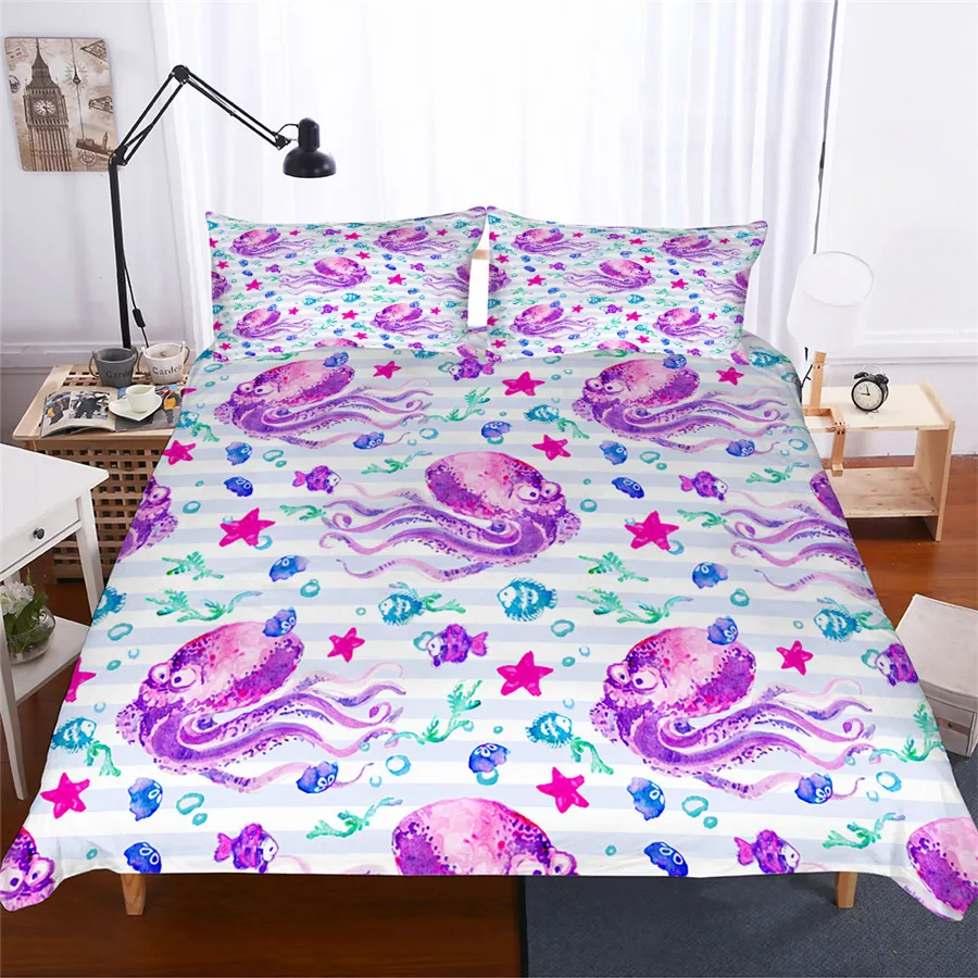 

Bedding Set 3D Printed Duvet Cover Bed Set Octopus Home Textiles for Adults Lifelike Bedclothes with Pillowcase #ZY06