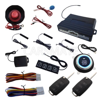 

Rolling Code PKE Car Alarm System W HAA Flip Key Remote Control Push Start Remote Start Stop Engine Password Keyboard