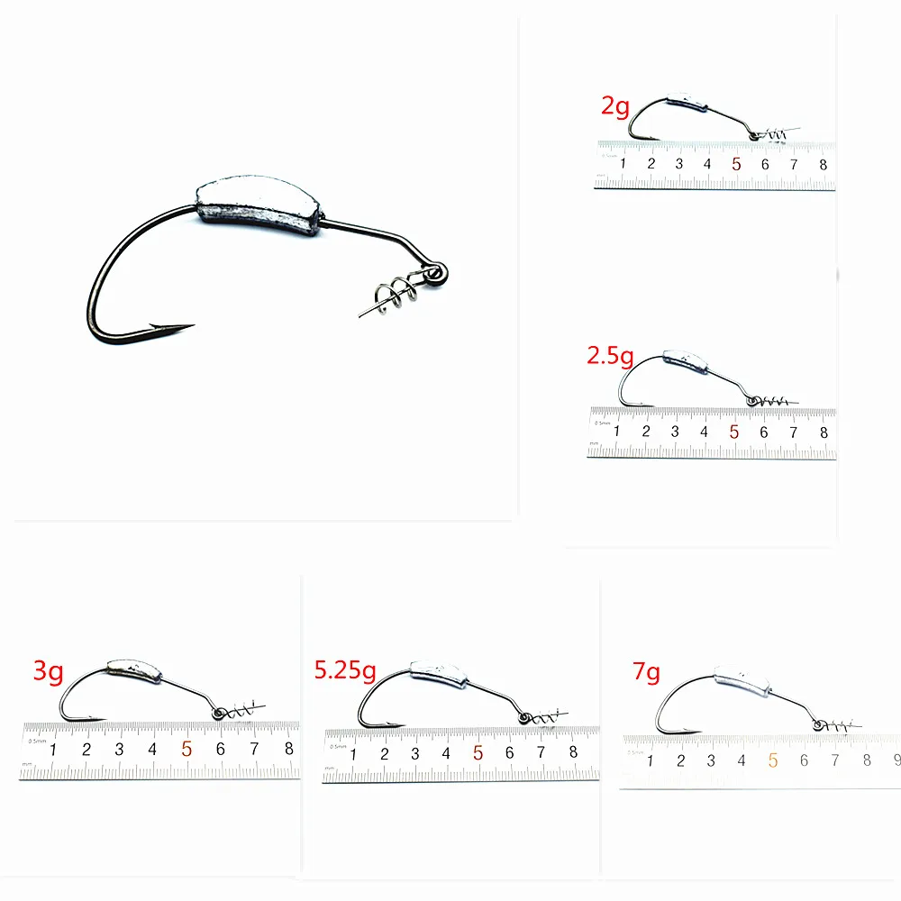 10 шт./лот колючая свинцовая офсетная рыболовная крючок 2 г/2 5 г/3 г/5 25 г/7 г мягкие