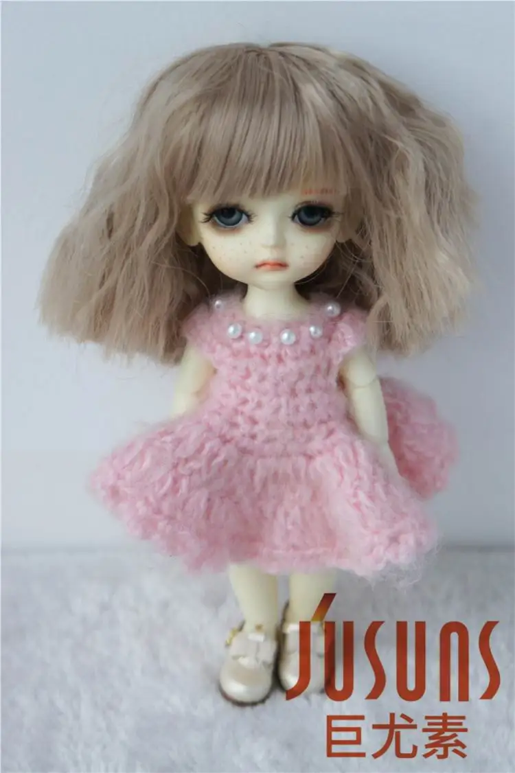 5 to 6 inch brown JD235 1/8 1/6 1/4 1/3 модный короткий курчавый BJD кукольный парик Красивые Термостойкие парики распродажа Горячая Распродажа кукольные аксессуары - Цвет: 5 to 6 inch brown