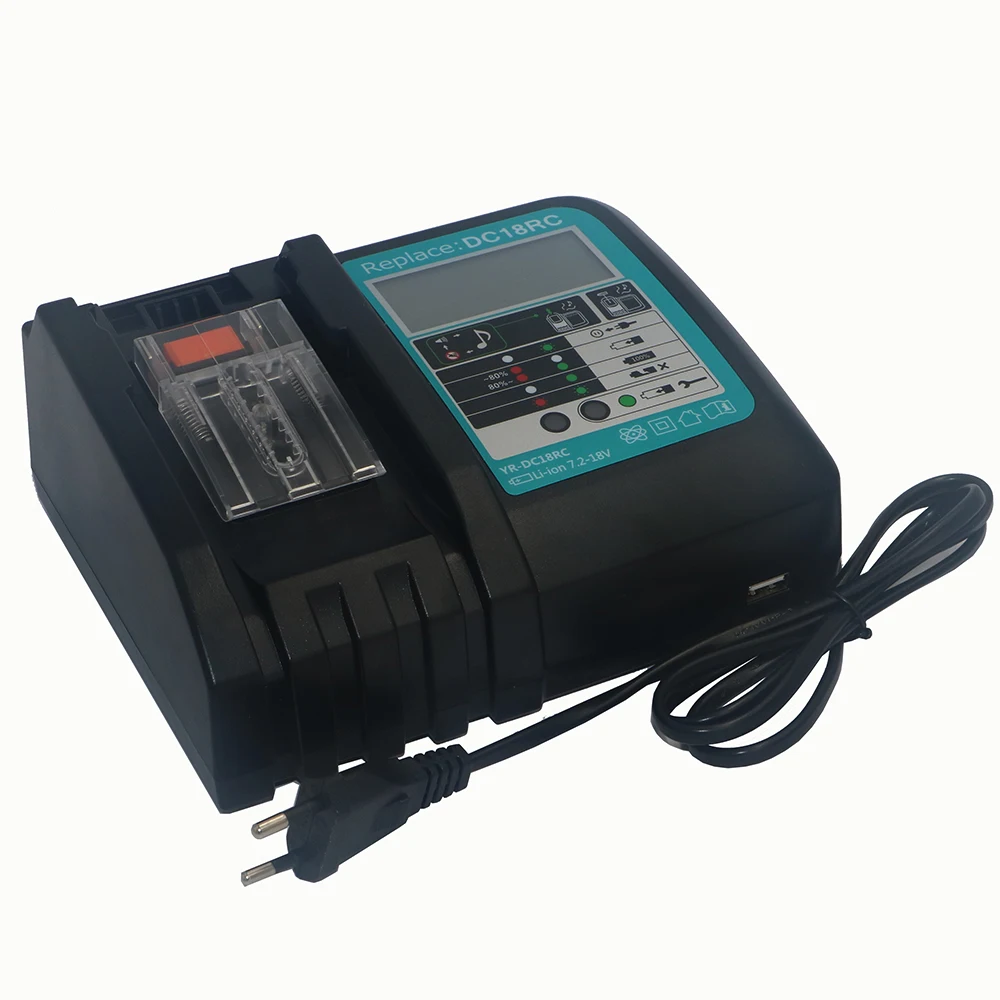 

7.2V-18V Power Tool Li-Ion Battery LCD Screen Charger for Makita 7.2V to 18V BL1830 BL1815 BL1430 DC14SA DC18SC DC18RC DC18RA