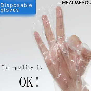 

Trendy 100pcs Plastic Disposable Gloves Restaurant Home Service Catering Hygiene