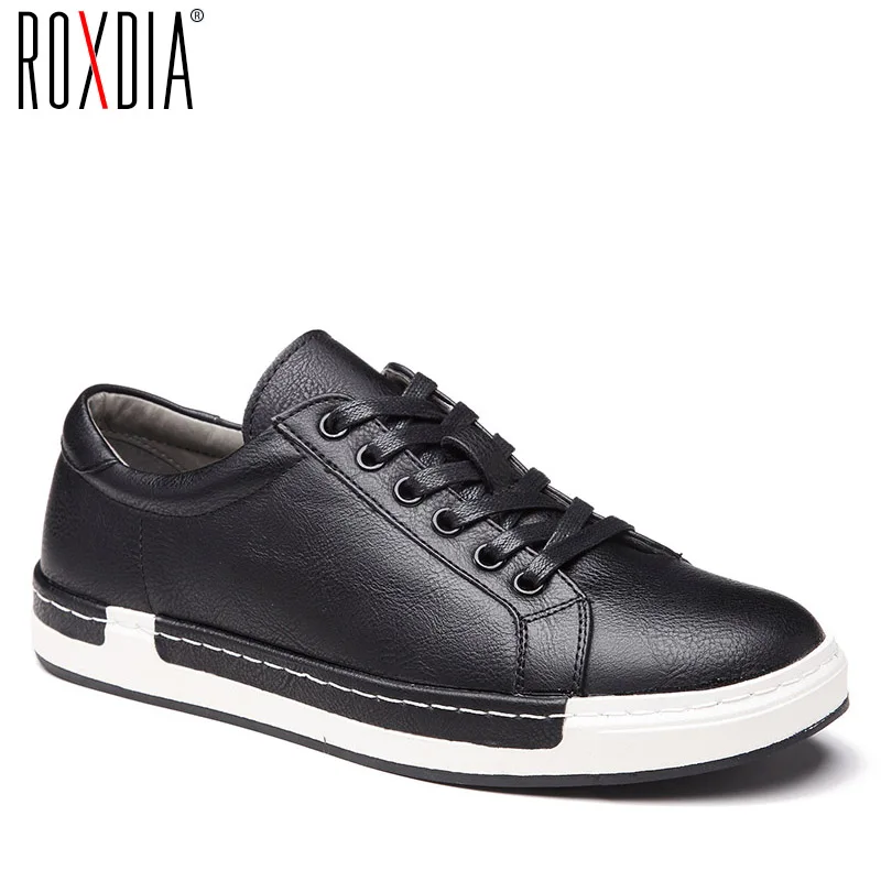 ROXDIA men casual shoes mens micro fiber leather flats water proof PU lace up brand plus size shoes for men RXM070