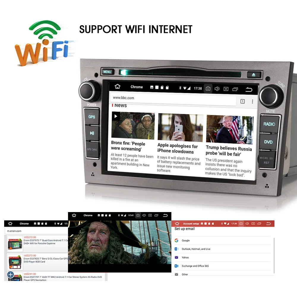 Perfect Android 8.0 DAB+ Sat Navi Autoradio WiFi 3G GPS Radio RDS BT USB Bluetooth SD CD TV Car DVD player FOR Opel Corsa Vectra Zafira 3