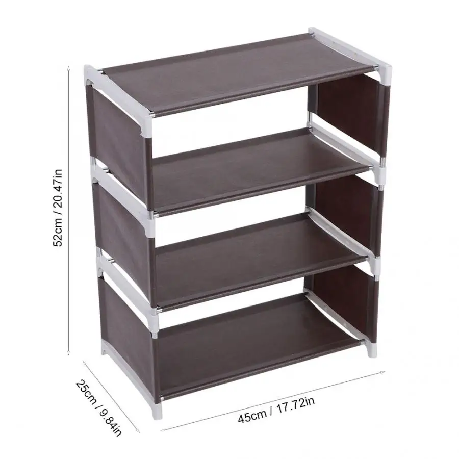 4 Tiers Shoes Rack Assembled Stainless Steel Shoes Storage Cabinet Dustproof Shoes Rack Shelf Stand Shoes Organizer - Цвет: C