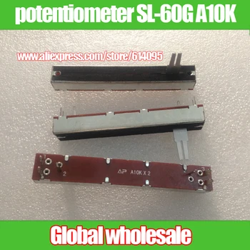 

5pcs double potentiometer SL-60G A10K 20A6 / Mixer variable resistor 88mm long