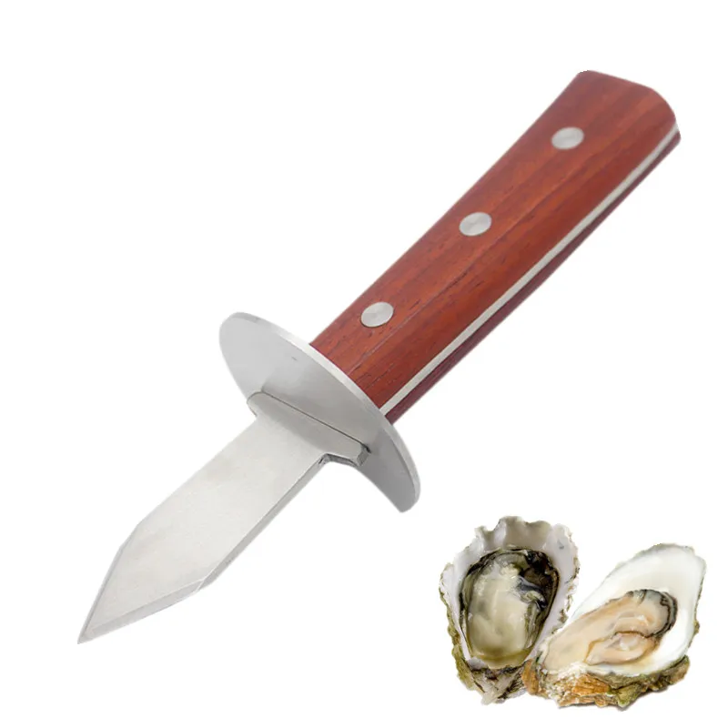 Wood Handle Oyster Knives Stainless Steel Shell Opening Tool Oyster