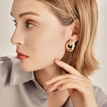 Flashbuy orecchini pendenti in lega Color oro per donna orecchini geometrici semplici gioielli moda sposa accessori alla moda