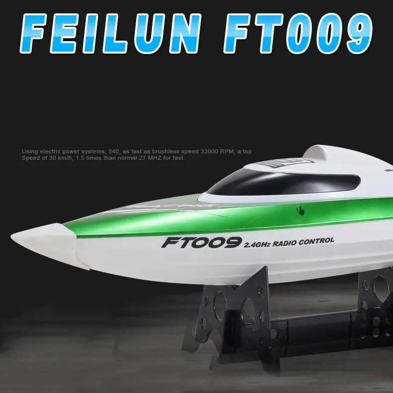 

Rc boat 30km/h FT009 2.4G 4CH Water Cooling System Self-righting High Speed Racing Remote Control Boat