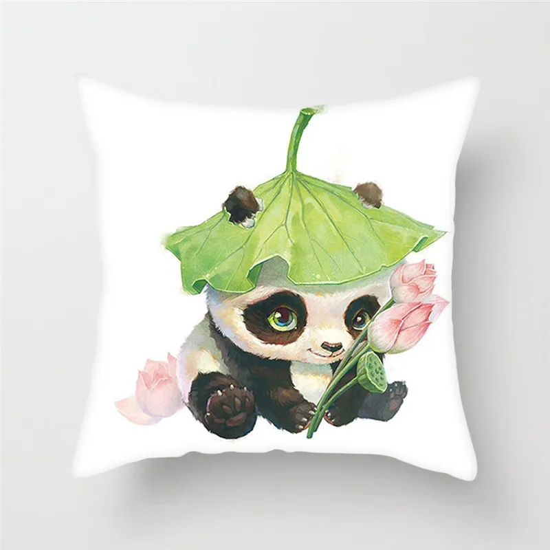 Fuwatacchi милый мультяшный панда стиль наволочка для дивана маленькая милая панда набивная наволочка декоративные подушки наволочка