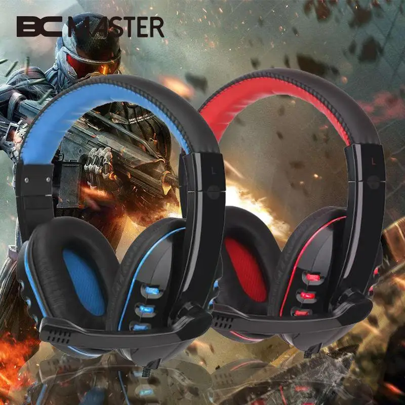 Накладные наушники BCMaster с USB разъемом 3 5 мм стереогарнитура для игр микрофоном ПК