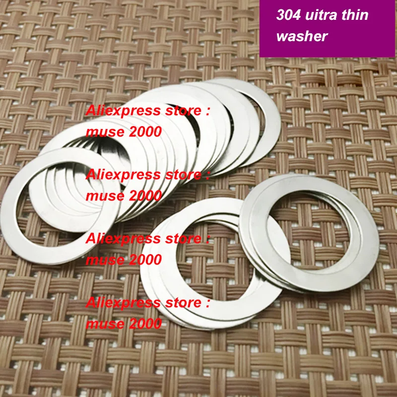 

Ultra thin 304 steel flat washer M8x10 11 12 13 14 16mm thinkness 0.1 0.2 0.3 0.5 1mm Gap Adjustment washer spacer bolt nut