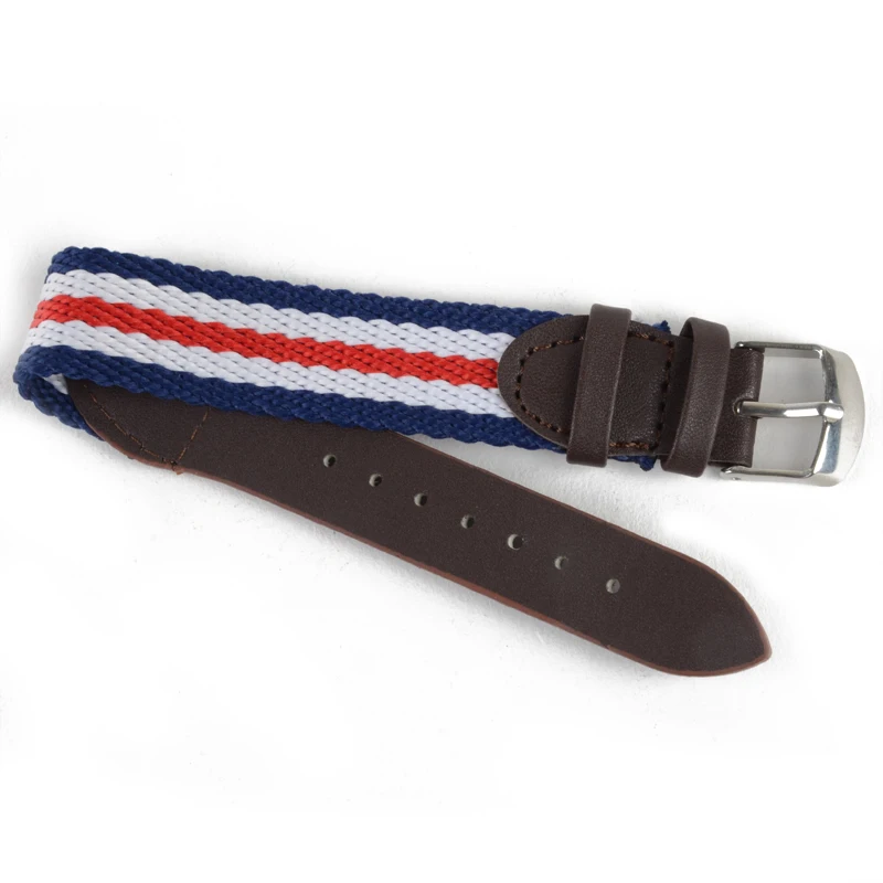 Watch Band Strap Nylon Mesh Leather Watchbands Womens Mens Sport Watches Belt Accessories Relojes Hombre 18mm 20mm Canvas