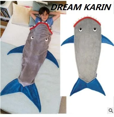 

DREAM KARIN Winter Soft Fleece Shark Mermaid Tail Blanket Children Sleeping Sack Blanket Kids Mermaid Blanket Sleep Sack