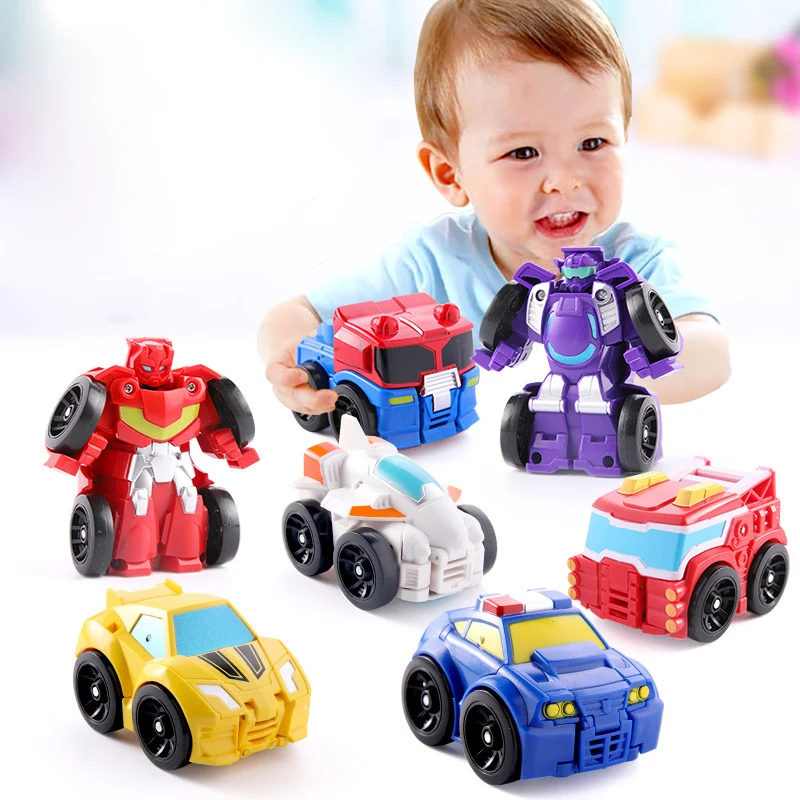 Cartoon Transformation Robot Action Figure Toys Mini Cars Robot Classic model Toys For Children Gifts Brinquedos