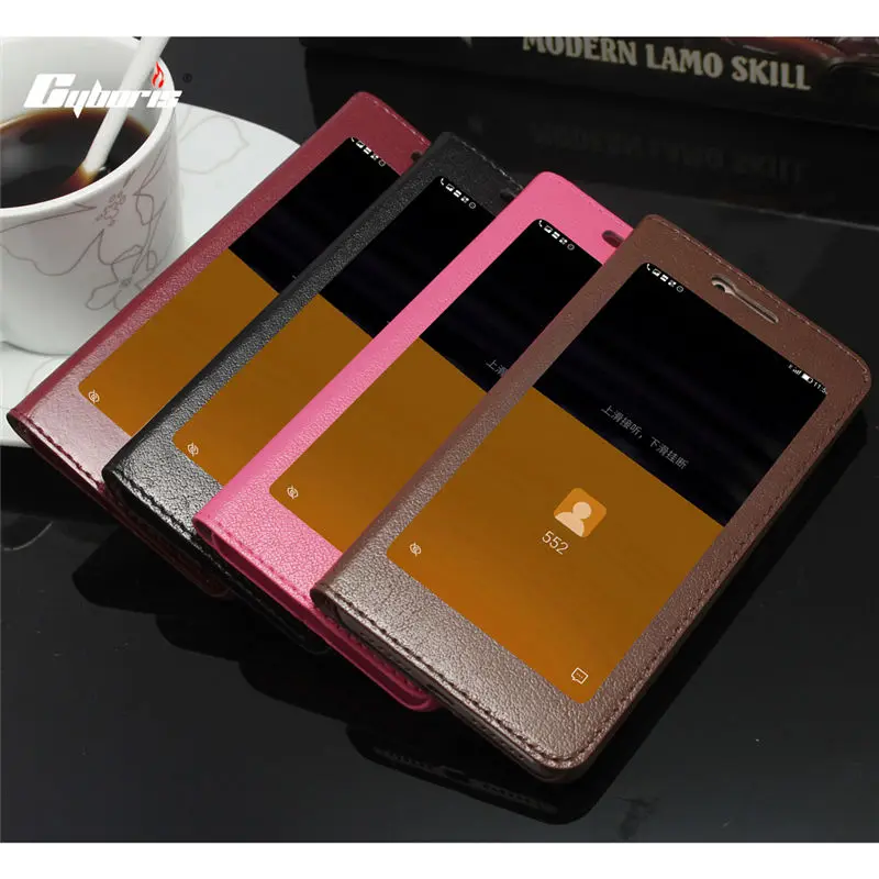 

CYBORIS cases Flip Genuine Leather Cover Case For Letv 1S X500 / letv max 2 x820 / LeEco Le 2 Smart Sleep Awake Case Window View