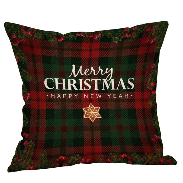 Merry Christmas Buffalo Check Plaid Pillow Covers Christmas Decorations