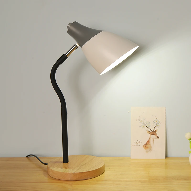 

MDWELL Modern Table Lamp LED Wood+Hardware Adjustable Hose Wood Desk Lights Night Lamps Beside Living Room Bedroom Table Lights