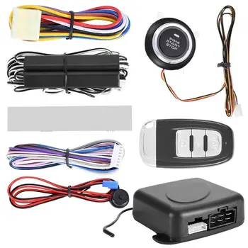 

One-Way Remote Start Push Button Keyless Entry System Kit 12V Car Alarm System Engine Burglar Alarm alarme carro Car Accessories